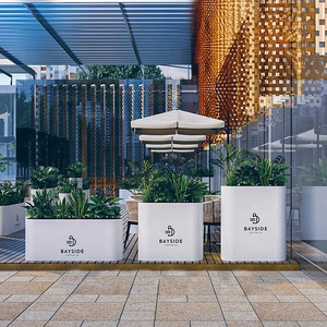 Chậu cây và chậu hoa ngoài trời hiện đại, sơn tĩnh điện, dùng được trong nhà, kiểu dáng thời trang, trang trí nhà cửa - Product Image 5