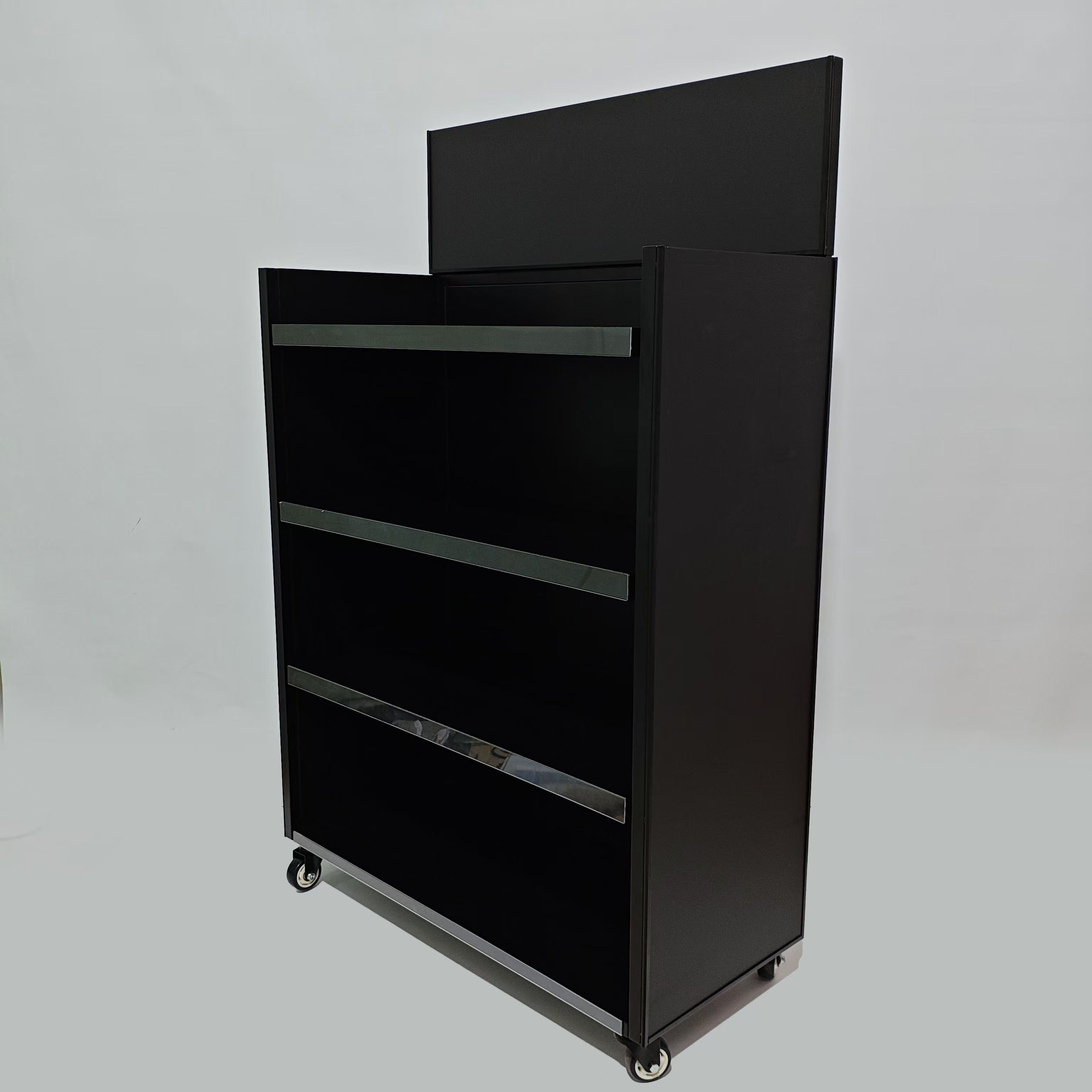 Hardware Tools Display Stand Heavy Duty 4 Tiers Metal Display Racks Detachable Floor Stand Shelf with Caster for Repair Shop