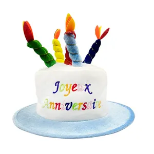 Rosa Plüsch Glückwunsch-Geburtstagstorte Hut - Unisex Erwachsenengröße ausgefallenes Kleid Party-Hüte