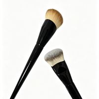 Pinceau de maquillage incurvé en forme de fer à cheval, poils synthétiques de luxe, pinceaux pour fond de teint, manche en bois