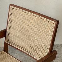 Fauteuil de loisirs en rotin en bois massif Wabi Sabi Design moderne Imperméable Chaise de salle à manger en plein air Hôtel Villa Salon