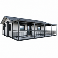 Cabane modulaire préfabriquée écologique avec grande véranda pour complexe hôtelier en jungle, hôtel forestier, retraite naturelle et hébergement de glamping