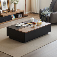 Table basse carrée en bois massif de style nordique du milieu du siècle, style campagnard américain, style rétro industriel pour salon