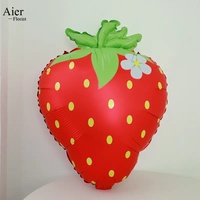 Aierflorist Ballon en aluminium mat en forme de fraise 45*60cm - Décoration pour fiançailles, fête d'enfants, anniversaire, mariage