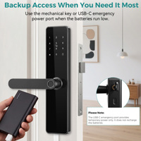 Serrure de porte intelligente à empreinte digitale SJJ S1H-Y07-2 avec application Tuya pour porte en aluminium, carte IC/RFID, mot de passe, clé, sécurité de niveau C