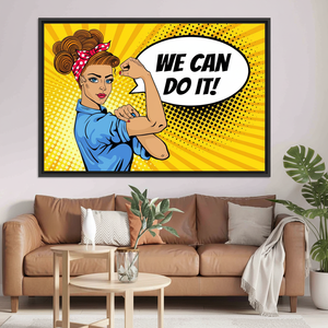 Empowerment Canvas Art: Woman Power Printed Design Wall Decor,<b>BLACK</b> <b>FRAMED</b> CANVAS - Product Image 3