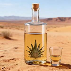 Botellas de Vino de Vidrio Transparente Negro Personalizadas con Tapón de Corcho y Serigrafía para Vodka, <span class=keywords><strong>Whisky</strong></span>, Ron, Tequila y Brandy - Product Image 1