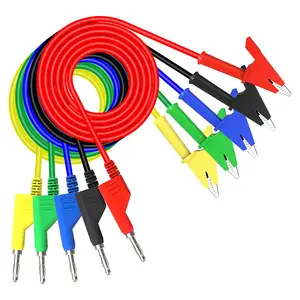 Test Leads 4mm Stackable Banana Plug to Crocodile Alligator Clips Flexible Cable Wire 3.3ft/1m for Multimeter Electrical Testing