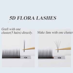 Extensions de cils SP EYELASH Brown Spikes Matte Black 5D, cils effet naturel, extensions de cils 5D en forme de fleur - Product Image 4