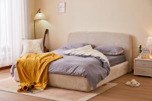 Meubles de chambre à coucher modernes de bonne qualité Lit en bois Cadre en bois Lit rembourré pour l'exportation - Product Image 3