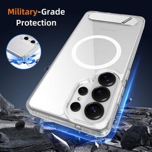 Высококачественный прозрачный противоударный и антижелтый чехол-накладка с магнитом и подставкой для Samsung S26 Ultra - Product Image 4