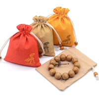 Pochette en toile de jute écologique et durable avec cordon de serrage et logo personnalisé pour le rangement - Taille réglable