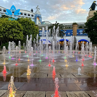 Fontaine de sol extérieure à LED multicolores programmables pour projet paysager de place publique