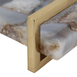Vassoio rettangolare in marmo con manico in metallo per decorazioni per la casa o come centrotavola - Product Image 6