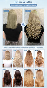 Extensions <span class=keywords><strong>de</strong></span> <span class=keywords><strong>cheveux</strong></span> humains Lanxun Double Drawn One Donor, <span class=keywords><strong>nouvelle</strong></span> trame nouée à la main, trames européennes Genius pour salon - Product Image 4