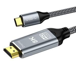 Vente chaude 8K USB C <span class=keywords><strong>vers</strong></span> <span class=keywords><strong>HDMI</strong></span> 2.1 Câble Type-C <span class=keywords><strong>vers</strong></span> <span class=keywords><strong>HDMI</strong></span> Câble tressé Compatible avec <span class=keywords><strong>Thunderbolt</strong></span> 4/<span class=keywords><strong>3</strong></span> pour iPhone 15/15 Pro Max - Product Image 1