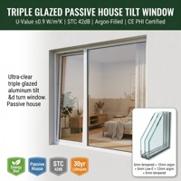 Ventana Abatible y Giratoria de Aluminio, Triple Eficiencia Energética, Aislamiento Térmico, Insonorizada, Fija, Moderna, con Malla de Acero Inoxidable