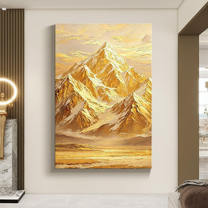 Dafen Village Oil Painting Golden Mountain Landscape Modern Minimalist Metal <b>Frame</b> Decorative Art For Living Room Sofa <b>Wall</b> - Product Image 4