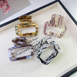 ZiTeng Pinzas para el cabello para mujer Exquisita horquilla cuadrada de acetato ligero y fresco Tamaño pequeño Pinza de pelo con agarre de tiburón colorido Cabello versátil - Product Image 3