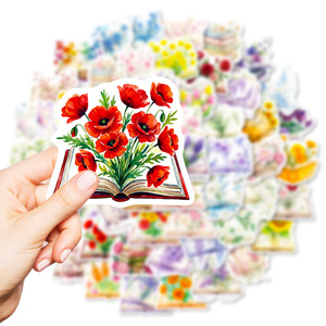 Set di 56 Adesivi Vintage con Motivi Floreali e Graffiti per Decorazione di Tavoli e Bottiglie, Adesivi per Libri e Lettura Fai-da-Te - Product Image 2