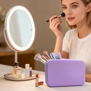 Bolsa de Maquillaje de Silicona con Logotipo <span class=keywords><strong>Personalizado</strong></span>, Impermeable, con Cierre, para Artículos de Tocador, Bolsa de Cosméticos de Viaje para <span class=keywords><strong>Mujer</strong></span> - Product Image 6