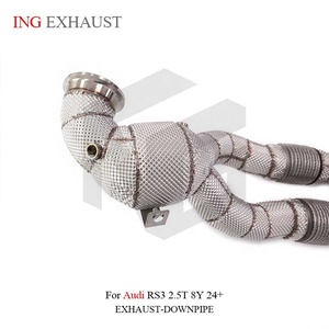 Tubo de Escape ING SUS304 para <span class=keywords><strong>Audi</strong></span> <span class=keywords><strong>RS3</strong></span> 8Y 2.5T EA855 Evo 400PS <span class=keywords><strong>2020</strong></span>+ |   Tubo de Alto Flujo de 76 mm con Protección Térmica Completa al por Mayor - Product Image 6