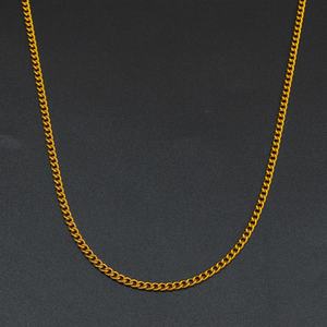 Collar de Cadena de Acero Inoxidable Hipoalergénico, Sin Decoloración, Oro Real de 18k, Oro Sólido, para Hombres, Mujeres y Niños - Product Image 2