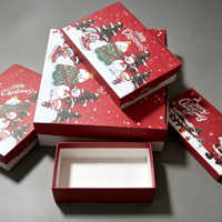 Boîte à chocolat de Noël personnalisée imprimée, compartiments en papier écologiques, boîte d'emballage pour biscuits, en-cas, desserts