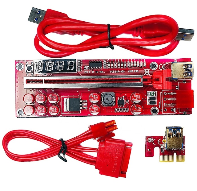 V013 PRO Red PCI-E Riser Better than VER 009S 009C 010X 010S 011 012 013 PRO PLUS Display Temperature