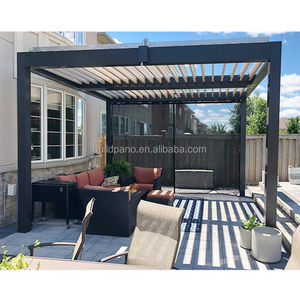 Sistema de techo de pérgola bioclimática motorizada Parasol de aluminio impermeable para patio 3x3 3x4 <span class=keywords><strong>4x4</strong></span> 6x4 Pabellón de pavimentación de persiana - Product Image 5