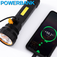 Linterna LED portátil con energía solar, linterna de emergencia de larga duración con reflector COB, antorcha impermeable para supervivencia al aire libre