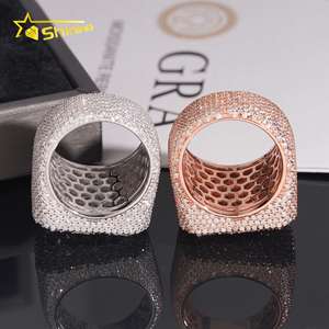 GRA certificata anello Moissanite da <span class=keywords><strong>uomo</strong></span> Hip Hop 925 <span class=keywords><strong>in</strong></span> <span class=keywords><strong>argento</strong></span> Sterling di alta qualità brillante ghiacciato anello Hip Hop anello per gli uomini - Product Image 6