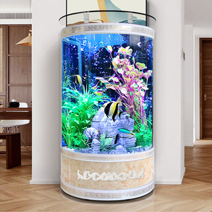 Aquário de Vidro Semicircular para Balcão Interno, Conjunto Completo com Estrutura Integrada e Filtro Traseiro, 280L-400L, para Peixes de Água Doce e Plantados - Product Image 2