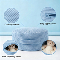 Canapé-pouf multifonctionnel OEM en forme de poire, grande capacité de rangement, organisateur de jouets rond pour la décoration de chambre