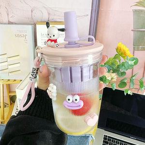 Stylish Women's Water Bottle With Straw Tea Water Separation Portable Student Office Cup <b>PC</b> Material - Product Image 1