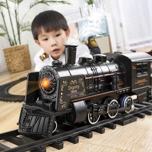 Tren Eléctrico Infantil con Vías <span class=keywords><strong>de</strong></span> Vapor, Juguete <span class=keywords><strong>de</strong></span> Rompecabezas, Recargable, Control Remoto, Control por Aplicación, Listo para Usar, Estilo Retro - Product Image 2