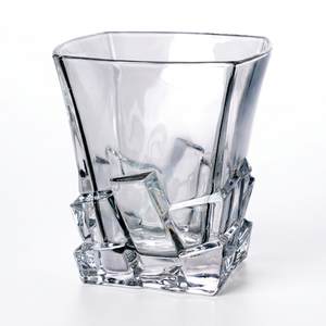 Verre à shot carré transparent texturé, verre à cocktail réutilisable pour bar, verre à boire pour fête, 300 ml, passe au lave-vaisselle, design moderne - Product Image 1
