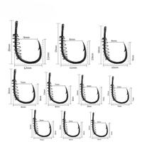 NOUVEAU OEM Lot de 5 hameçons de pêche à ressort, hameçons à ardillon renforcés pour carpe argentée et carpe à tête de cheval, accessoire de pêche pour canne à main