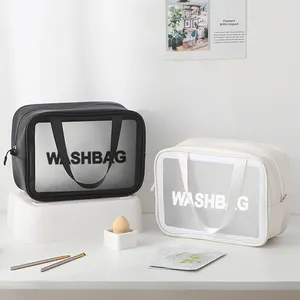 Waterproof Clear Transparent Beauty Travel Toiletry PVC waterproof bag travel Custom Cosmetic Make Up Makeup Bag for Travel