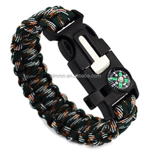 Pulsera <span class=keywords><strong>de</strong></span> Supervivencia Multifuncional <span class=keywords><strong>de</strong></span> Paracord Trenzado en Oferta, con Brújula, Silbato y Herramientas, para Hombre - Product Image 1