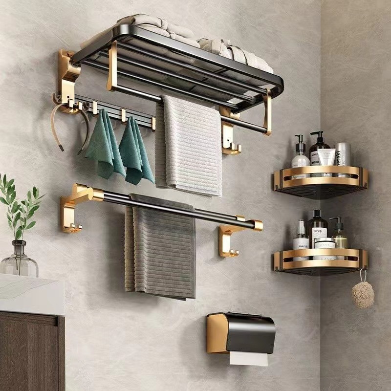 2025 New Black Gold Bathroom Set