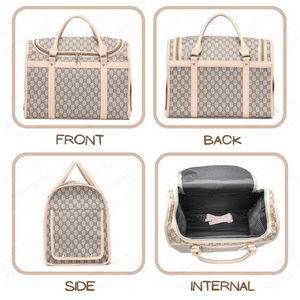 Tas jinjing pembawa anjing kucing kulit desainer mewah tas jinjing hewan peliharaan perjalanan antilembap - Product Image 4