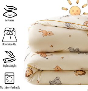 Ensemble <span class=keywords><strong>de</strong></span> literie pour bébé en coton bio super doux et léger, chaud et confortable, <span class=keywords><strong>couette</strong></span> personnalisée, animaux mignons, <span class=keywords><strong>housse</strong></span> <span class=keywords><strong>de</strong></span> <span class=keywords><strong>couette</strong></span>, taie d'oreiller - Product Image 4