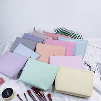 Pochette cosmétique portable en seersucker pour demoiselle d'honneur, brodée, rayée, grande capacité, sac de rangement de voyage