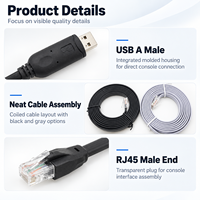Câble de console USB FTDI 6FT USB-A mâle vers RJ45, adaptateur série, longueur personnalisée, pour routeur, commutateur, réseau, USB vers RJ45