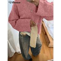 Pull en tricot à manches longues à capuche décontracté gris pour femmes, modèle JOYSONS 31