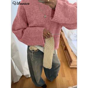 เสื้อสเวตเตอร์ถักแขนยาวมีฮู้ดสีเทาสำหรับผู้หญิง - Product Image 6