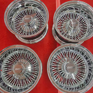 Llantas cromadas 5x114.3, ruedas de radios, ruedas de alambre 13x7, neumáticos de banda blanca, ruedas de alambre - Product Image 6