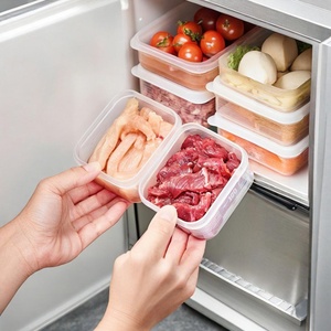 Stackable with Lids Portable <b>Refrigerator</b> Storage Boxes Bins Sealed Fresh Food <b>Container</b> for Meat Fruit & Vegetables Kitchen - Product Image 5