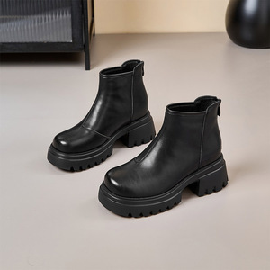 Stivali da <span class=keywords><strong>Donna</strong></span> con Tacco Rialzato in Pelle, Vendita Diretta dalla Fabbrica, Stivali alla Caviglia di Design - Product Image 2